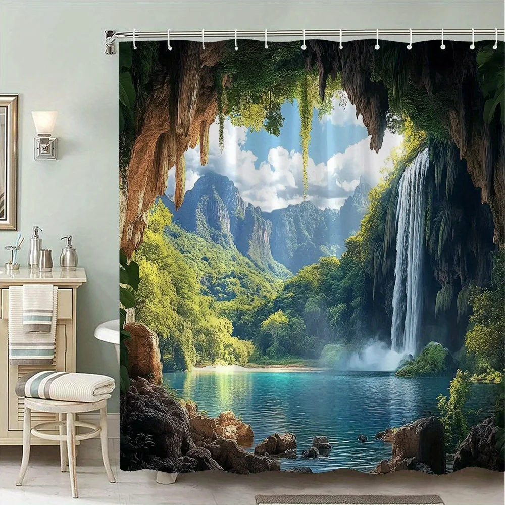 Tropical Shower Curtain 180x180cm – Dense Green Foliage Paradise, Boho Nature Bathroom Decor, 12 Hooks
Tropical Shower Curtain 180x180cm – Dense Green Foliage Paradise, Boho Nature Bathroom Decor, 12 Hooks