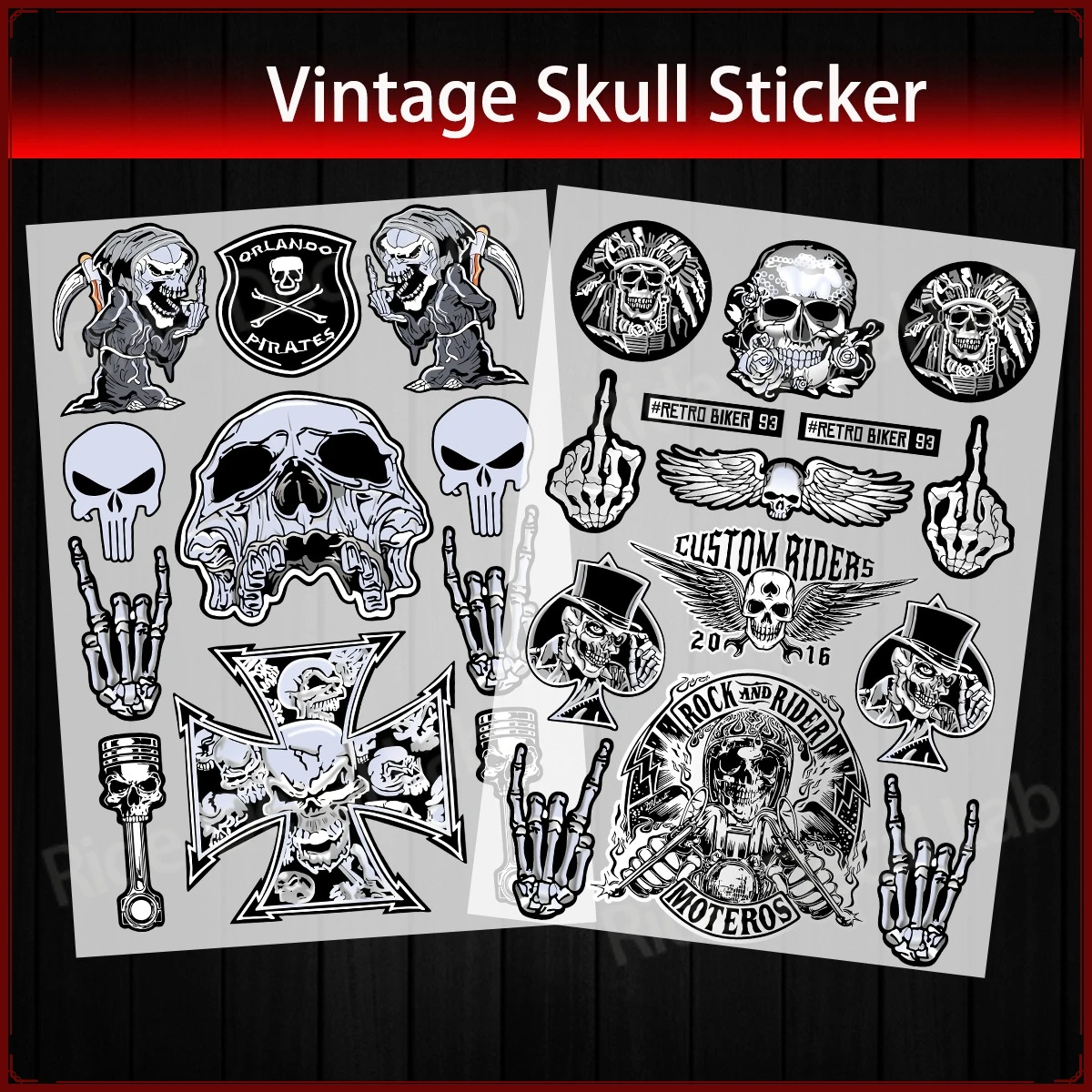 Vintage Motorcycle Skull Reflective Decorative Stickers Are Suitable for Decorating Car and Motorcycle Accessories
Vintage Motorcycle Skull Reflective Decorative Stickers Are Suitable for Decorating Car and Motorcycle Accessories