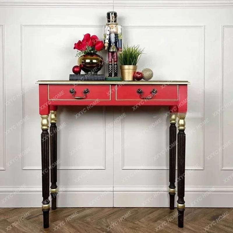 XX retro xuangantai solid wood against the wall to enter the home light luxury high sense red foyer
XX retro xuangantai solid wood against the wall to enter the home light luxury high sense red foyer