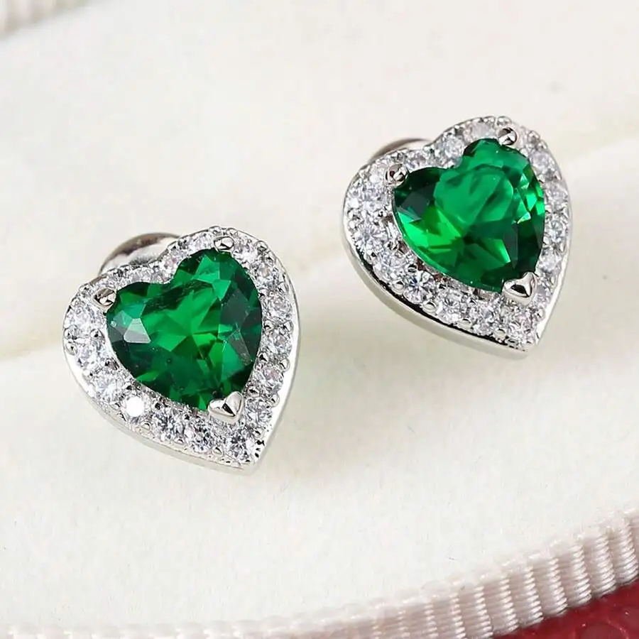 Heart Shape Zirconia Stud Earrings With Crystal Halo For Women
Heart Shape Zirconia Stud Earrings With Crystal Halo For Women