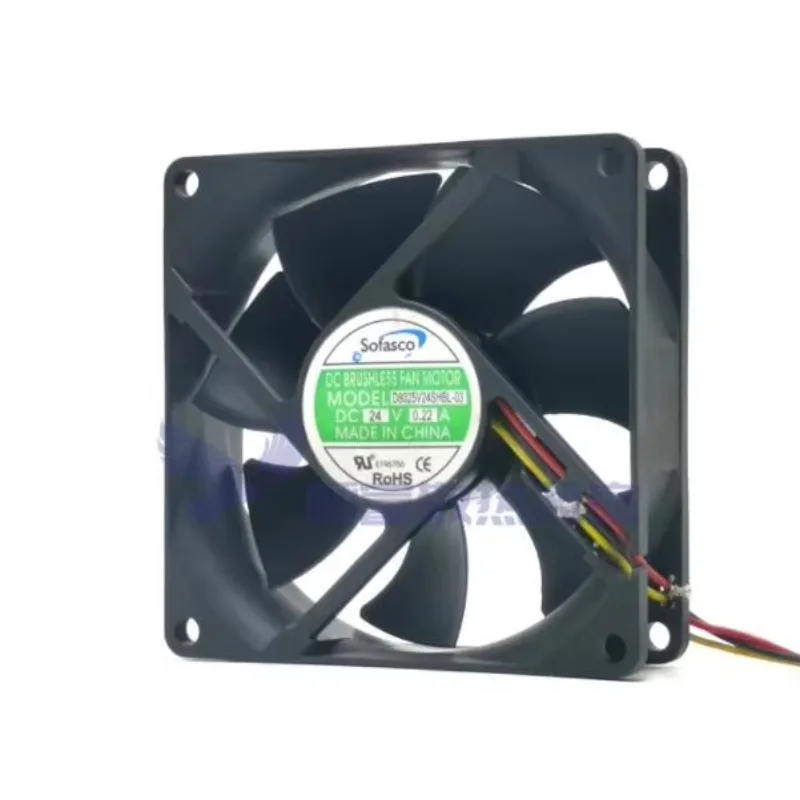 SOFASCO D8025V24SHBL-03 DC 24V 0.22A 80x80x25mm 3-Wire Server Cooling Fan
SOFASCO D8025V24SHBL-03 DC 24V 0.22A 80x80x25mm 3-Wire Server Cooling Fan