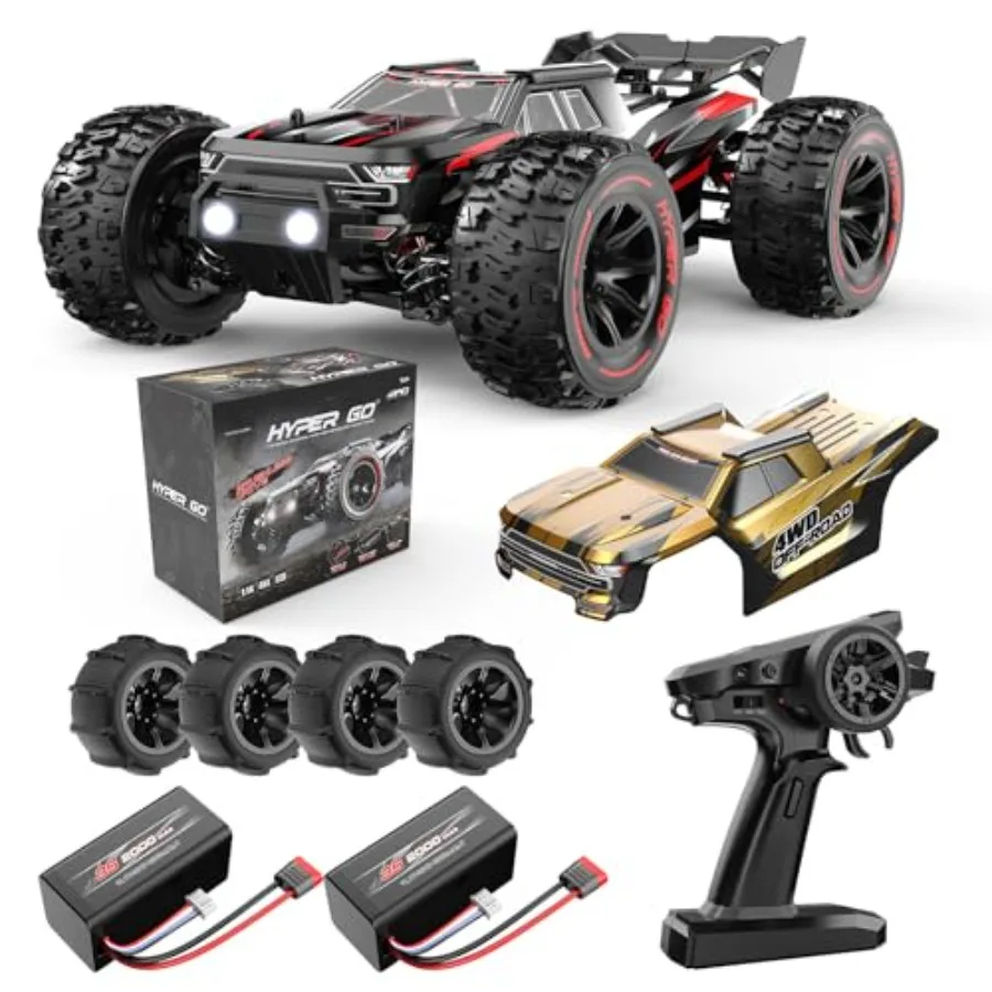Offroad RC truggy for adults, waterproof ABS plastic, black/red, 50 mph speed with 3S battery support for snow and sand
Offroad RC truggy for adults, waterproof ABS plastic, black/red, 50 mph speed with 3S battery support for snow and sand