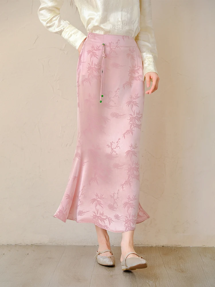 New 2025 Chinese Sle High End Simple Fi Tail Skirt Versatile Pink Acetate Cloud Bamboo Embroidery f Skirt Ladies Faion
New 2025 Chinese Sle High End Simple Fi Tail Skirt Versatile Pink Acetate Cloud Bamboo Embroidery f Skirt Ladies Faion