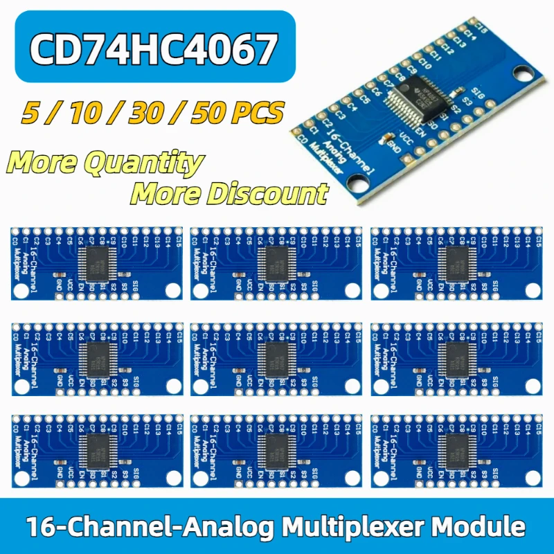 5-50PCS CD74HC4067 2-6V 16-Channel Analog Digital Multiplexer Breakout Board Module For Arduino
5-50PCS CD74HC4067 2-6V 16-Channel Analog Digital Multiplexer Breakout Board Module For Arduino