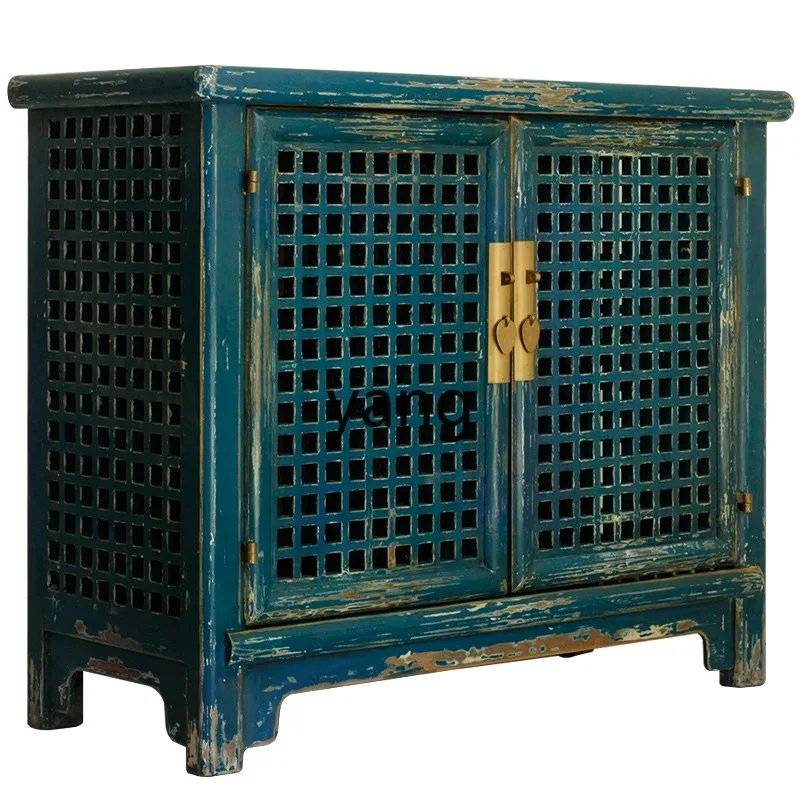 LH paint old Chinese shoe cabinet solid wood furniture hollow lattice storage cabinet
LH paint old Chinese shoe cabinet solid wood furniture hollow lattice storage cabinet