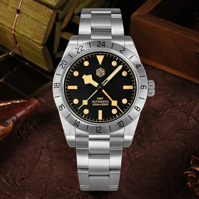 Мужские автоматические часы San Martin, 39 мм, GMT, механические наручные часы для дайвинга, водонепроницаемые до 100 м, C3, светящиеся, с сапфировым стеклом, Hangzhou 6460
Мужские автоматические часы San Martin, 39 мм, GMT, механические наручные часы для дайвинга, водонепроницаемые до 100 м, C3, светящиеся, с сапфировым стеклом, Hangzhou 6460