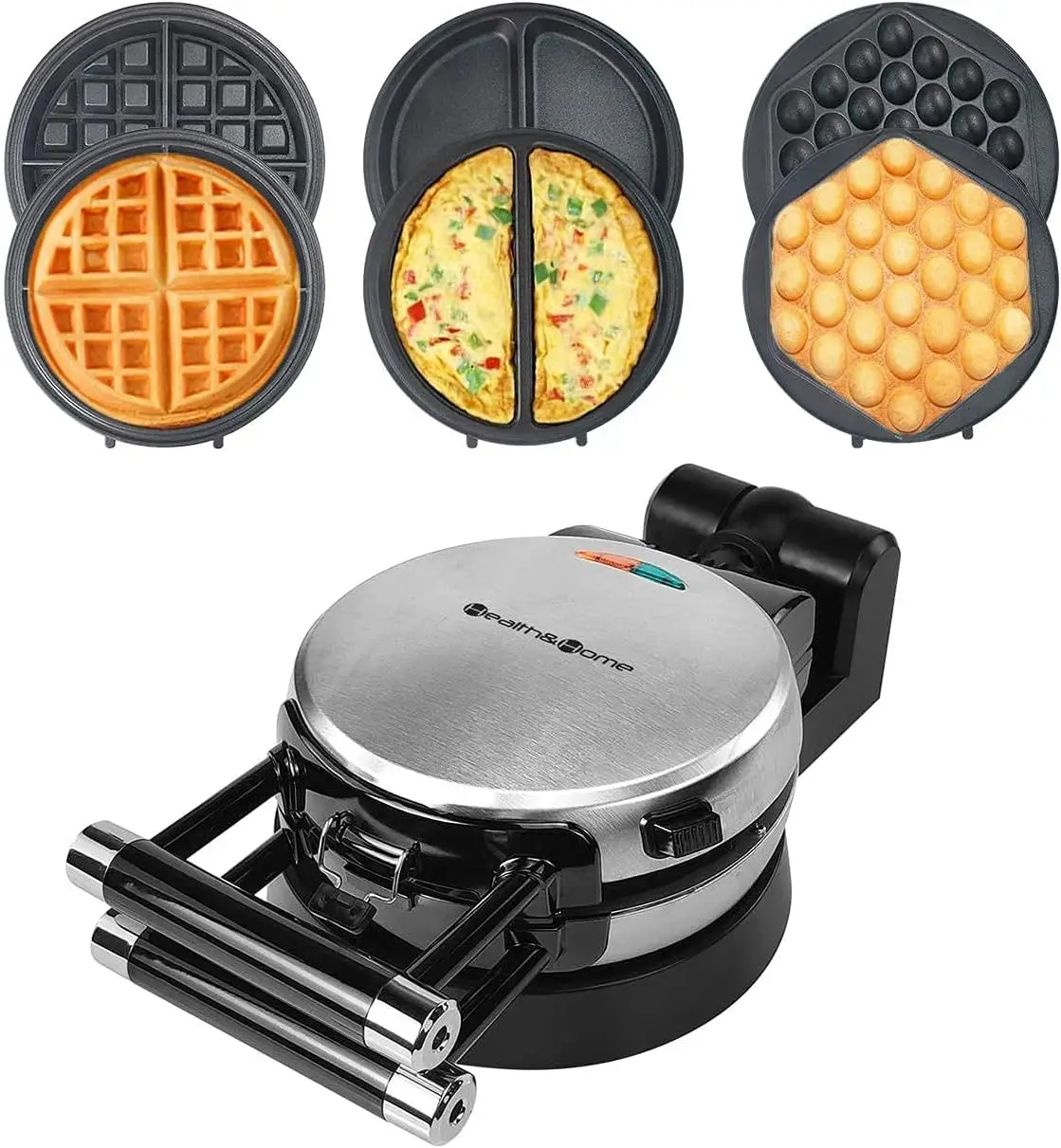 3-in-1 Waffle, Omelet & Egg Waffle Maker, 360° Rotating, Nonstick Plates
3-in-1 Waffle, Omelet & Egg Waffle Maker, 360° Rotating, Nonstick Plates