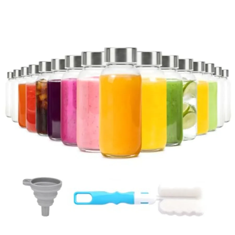 Glass Water Bottles with Lids, 16 Pack Small Glass Juice Bottles with Stainless Steel Caps and Funnel, Leak-Proof Containers fo
Glass Water Bottles with Lids, 16 Pack Small Glass Juice Bottles with Stainless Steel Caps and Funnel, Leak-Proof Containers fo