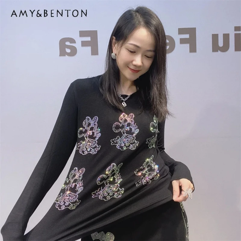 Y2k облегающая футболка со стразами и рисунком Kawaii, женская нижняя рубашка, осенняя внутренняя одежда с длинными рукавами, высококачественный пуловер, футболки 
Y2k облегающая футболка со стразами и рисунком Kawaii, женская нижняя рубашка, осенняя внутренняя одежда с длинными рукавами, высококачественный пуловер, футболки