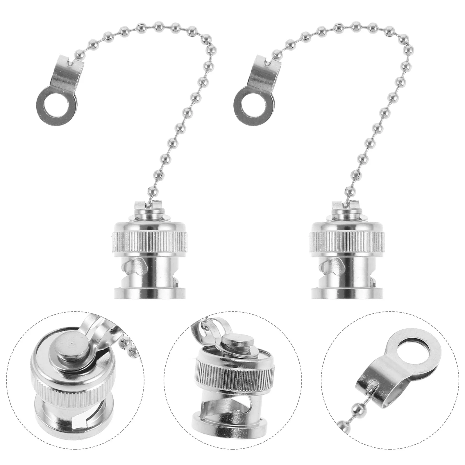 5 Pcs Cap BNC Dust Connector Caps Crimp Protective with Chain Adapter Coaxial Cable
5 Pcs Cap BNC Dust Connector Caps Crimp Protective with Chain Adapter Coaxial Cable