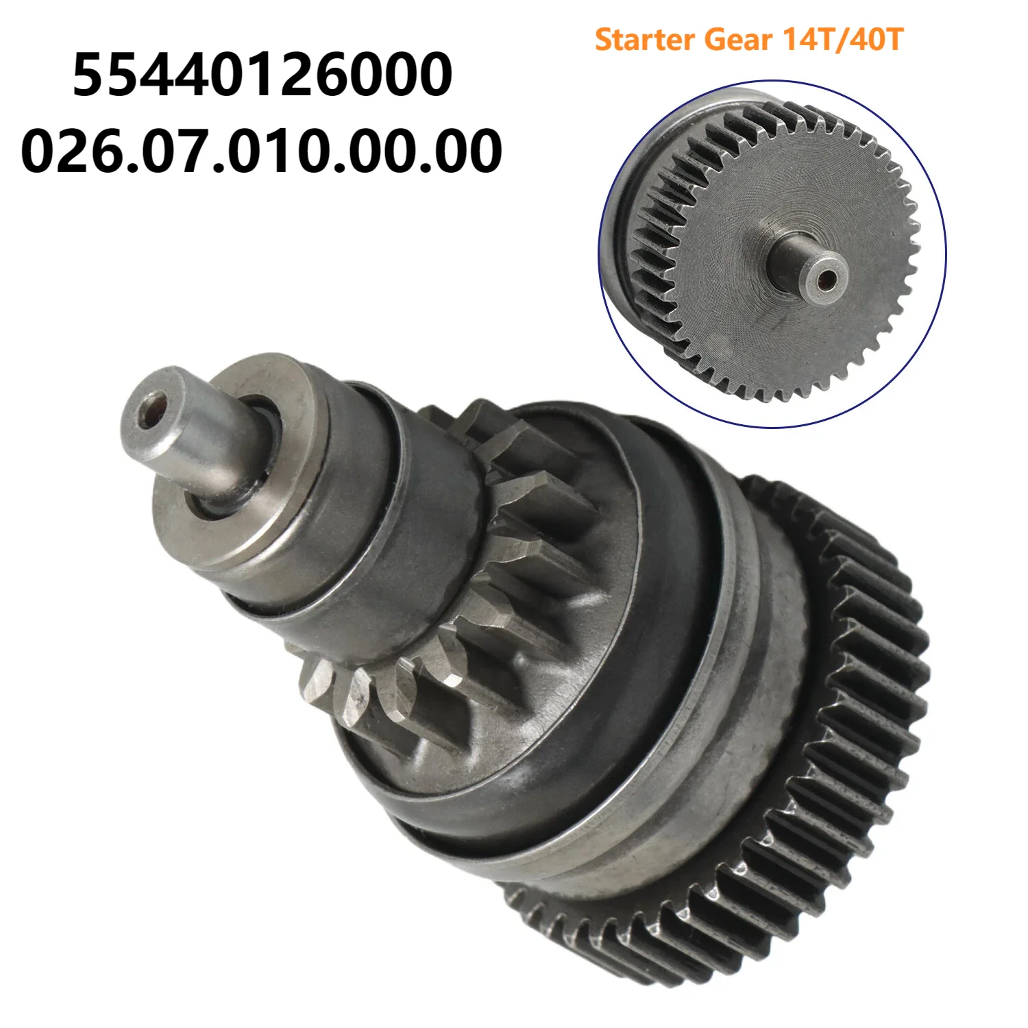 026.07.010.00.00 Starter Drive Bendix 55440126000 for KTM Beta Enduro RR/Xtrainer 250 300 2013-2023 Starter Gear 14T/40T
026.07.010.00.00 Starter Drive Bendix 55440126000 for KTM Beta Enduro RR/Xtrainer 250 300 2013-2023 Starter Gear 14T/40T