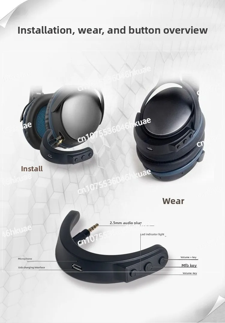 For Bose QC25 Headphone Bluetooth Adapter - 5.0 Wireless Receiver, Universal for Most Wired Headsets
For Bose QC25 Headphone Bluetooth Adapter - 5.0 Wireless Receiver, Universal for Most Wired Headsets