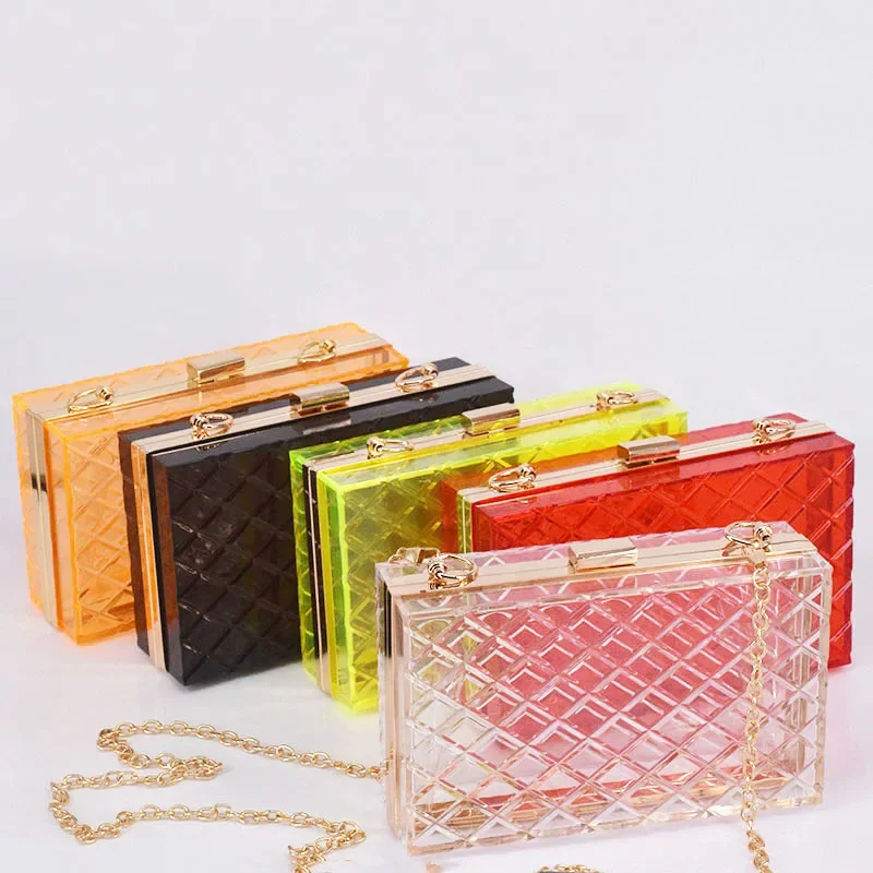 Transparent Acrylic Evening Bags for Women Luxury Designer Square Shoulder Bag Diamond Clutch Bag Female Purse Trend Handbag
Transparent Acrylic Evening Bags for Women Luxury Designer Square Shoulder Bag Diamond Clutch Bag Female Purse Trend Handbag