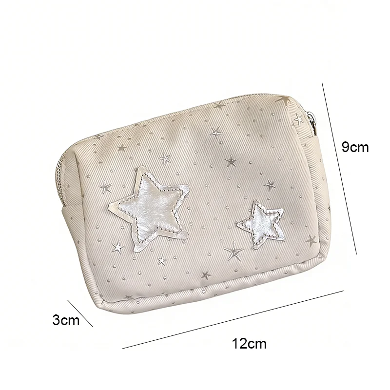 Cute Y2K 12x3x9cm Women's Mini Fabric Star Print Makeup Bag with Zipper, Portable Clutch, Multifunctional Storage, Space-Saving
Cute Y2K 12x3x9cm Women's Mini Fabric Star Print Makeup Bag with Zipper, Portable Clutch, Multifunctional Storage, Space-Saving
