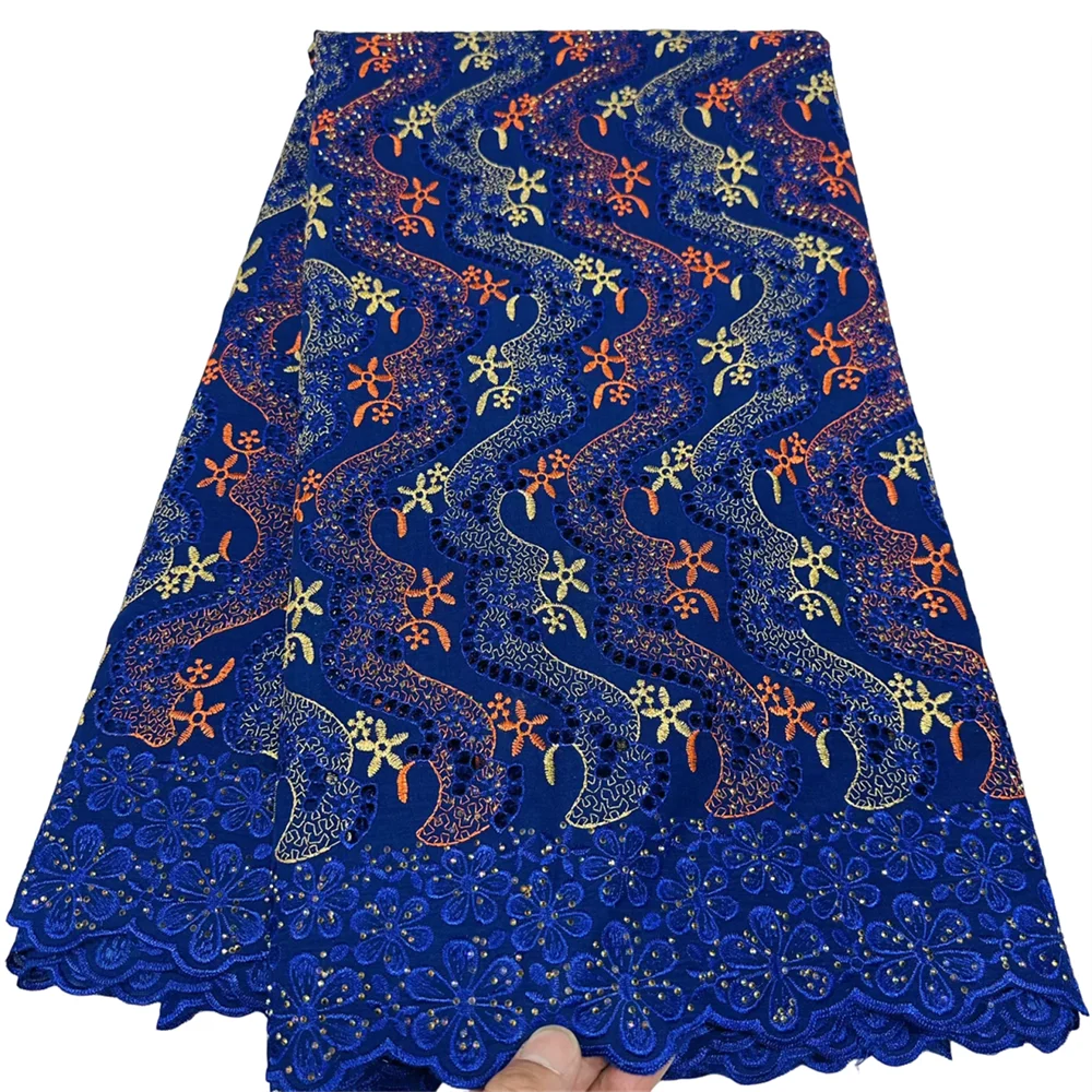 Blue Nigerian 100%Cotton Lace Fabric High Quality With Stones New African Swiss Voile Lace Fabric For Sewing Women Wedding Party
Blue Nigerian 100%Cotton Lace Fabric High Quality With Stones New African Swiss Voile Lace Fabric For Sewing Women Wedding Party