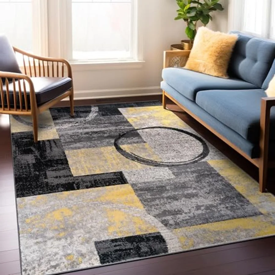 Contemporary Circle Design Area Rug for Living Room Bedroom or Dining Room, Jute Backing, Yellow, 5'3 x 7'3, Non-Slip Eco-Frien
Contemporary Circle Design Area Rug for Living Room Bedroom or Dining Room, Jute Backing, Yellow, 5'3 x 7'3, Non-Slip Eco-Frien