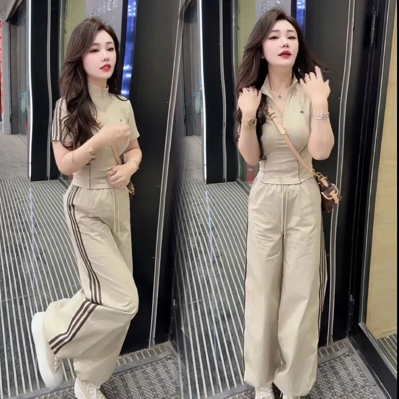 Slimming High Waist T-Shirt And Sports Pants Set Summer 2026 Fashionable Breathable Women's Clothing Casual Style Zipper Decor
Slimming High Waist T-Shirt And Sports Pants Set Summer 2026 Fashionable Breathable Women's Clothing Casual Style Zipper Decor