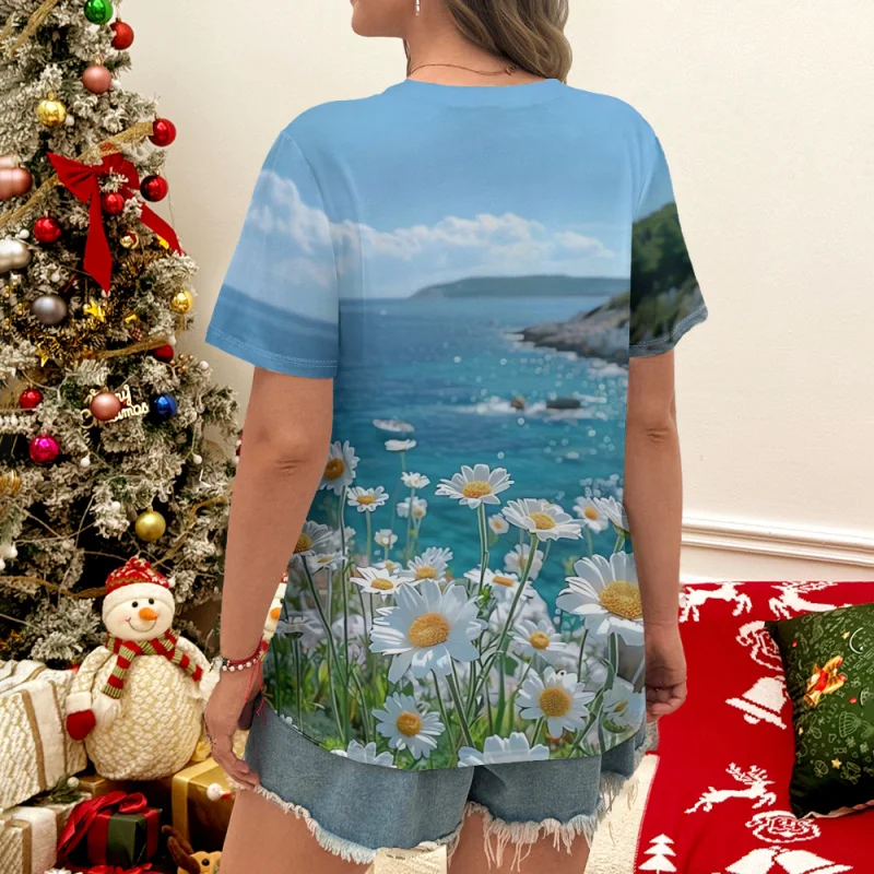 Women's T Shirts V-neck 3d Art Print Tops Loose Short Sleeve Tees Summer Streetwear Fashion Casual Oversized Female Clothing
Women's T Shirts V-neck 3d Art Print Tops Loose Short Sleeve Tees Summer Streetwear Fashion Casual Oversized Female Clothing