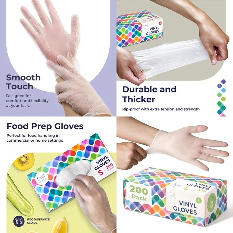 Fit Meal Prep Disposable Food Prep Vinyl Gloves Food Safe Glove Household Cleaning Gloves for Cooking, Kitchen
Fit Meal Prep Disposable Food Prep Vinyl Gloves Food Safe Glove Household Cleaning Gloves for Cooking, Kitchen