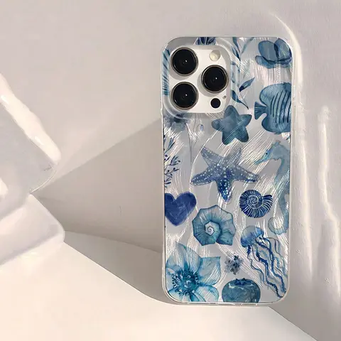 Beach Blue Ocean Element Lip Print Summer Phone Case For Xiaomi Redmi Note 10 11 12 13 14 Pro 14 13 Plus 5G 12 13 13C 4G Cover