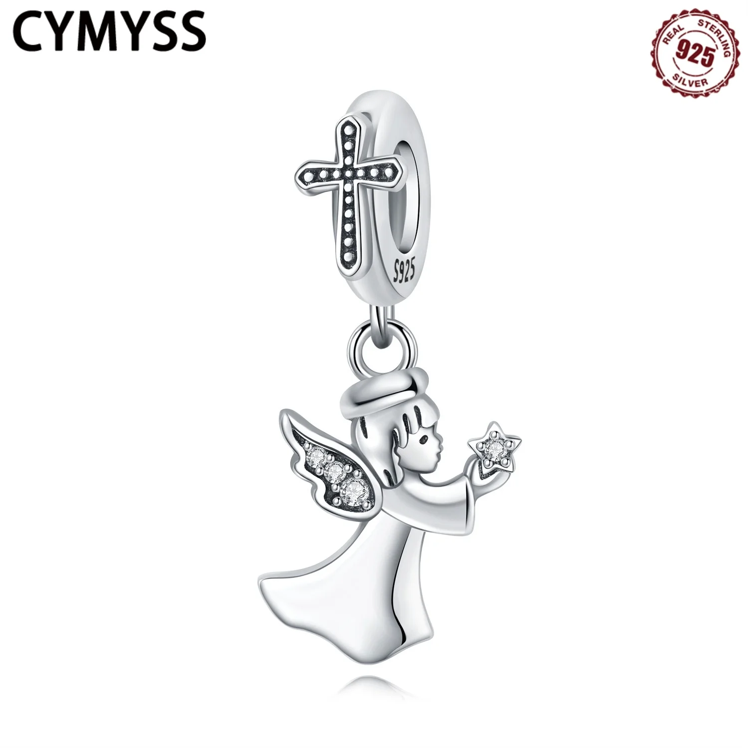 CYMYSS 2025 New 925 Pure Silver Angel Cross Pendant For Women, DIY Party Gift, Charm Jewelry Necklace, Religious Symbol
CYMYSS 2025 New 925 Pure Silver Angel Cross Pendant For Women, DIY Party Gift, Charm Jewelry Necklace, Religious Symbol