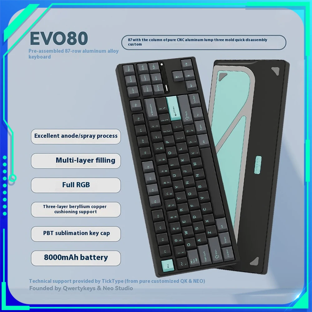 EvoWorks EVO80 Механическая клавиатура из алюминиевого сплава 3-режимная беспроводная клавиатура Пользовательские клавиатуры Клавиатура QMK/VIA с горячей заменой
EvoWorks EVO80 Механическая клавиатура из алюминиевого сплава 3-режимная беспроводная клавиатура Пользовательские клавиатуры Клавиатура QMK/VIA с горячей заменой