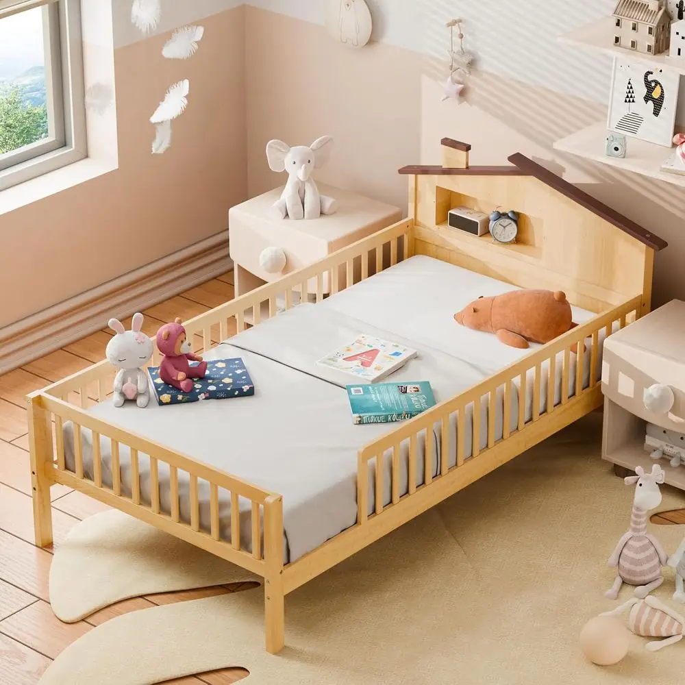 Детская кровать Sweetcrispy Twin Size с местом для хранения — изголовье дома из массива дерева и защитные перила, компактный каркас кровати, без коробки Spr
Детская кровать Sweetcrispy Twin Size с местом для хранения — изголовье дома из массива дерева и защитные перила, компактный каркас кровати, без коробки Spr