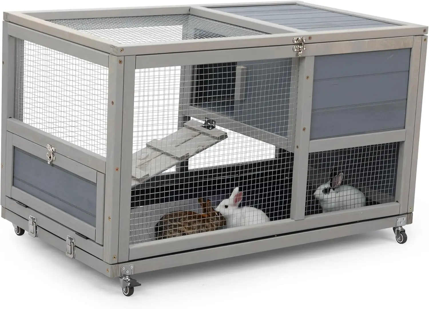 Fashionable Wood 36In Rabbit Hutch Indoor on Wheels Bunny Cage Outdoor Rabbit Cage with Clean Tray, Openable Roof
Fashionable Wood 36In Rabbit Hutch Indoor on Wheels Bunny Cage Outdoor Rabbit Cage with Clean Tray, Openable Roof