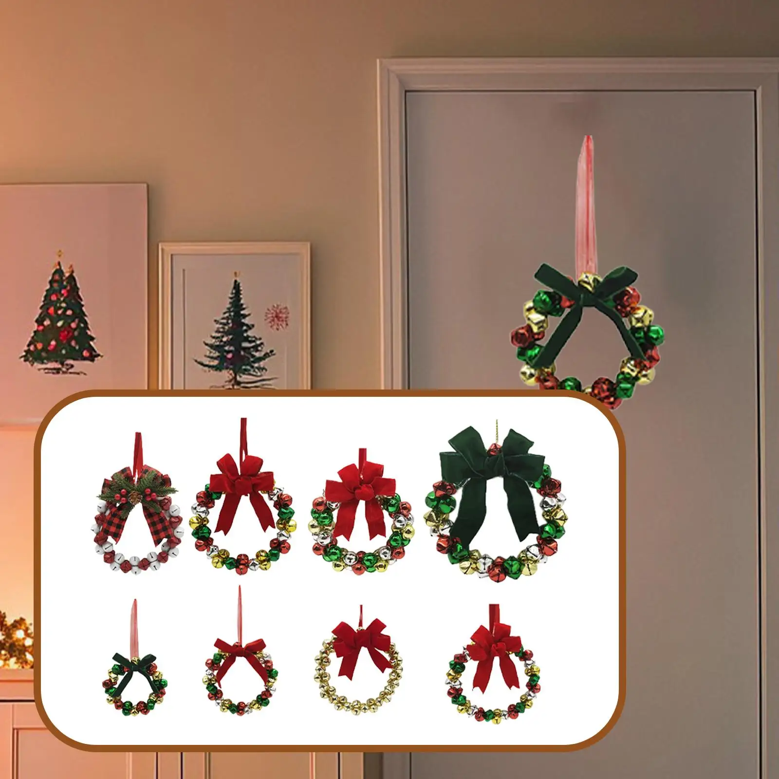 Christmas Bell Wreath with Bowknot Home Decor Festival Atmosphere Pendant Small Xmas Wreath for Wedding Wall Outdoor Indoor
Christmas Bell Wreath with Bowknot Home Decor Festival Atmosphere Pendant Small Xmas Wreath for Wedding Wall Outdoor Indoor