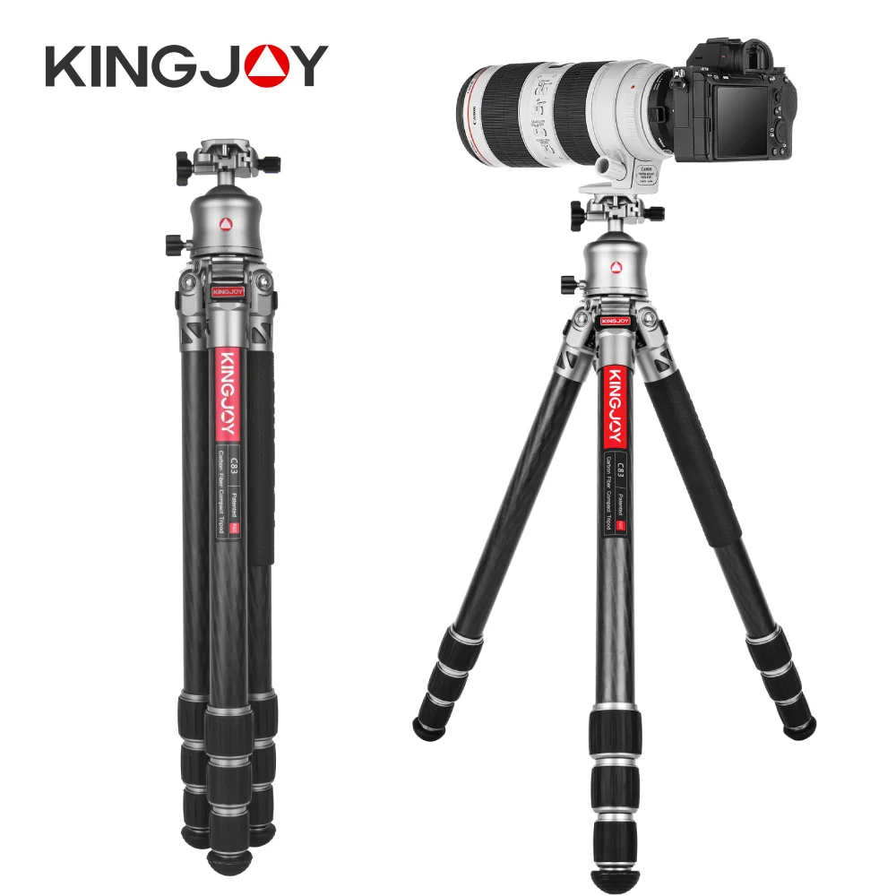 KINGJOY SLR DSLR Camera Tripod Lightweight and Compact Carbon Fiber Tripod Stand with 360 Panorama Ball Head Quick Release Plate
KINGJOY SLR DSLR Camera Tripod Lightweight and Compact Carbon Fiber Tripod Stand with 360 Panorama Ball Head Quick Release Plate