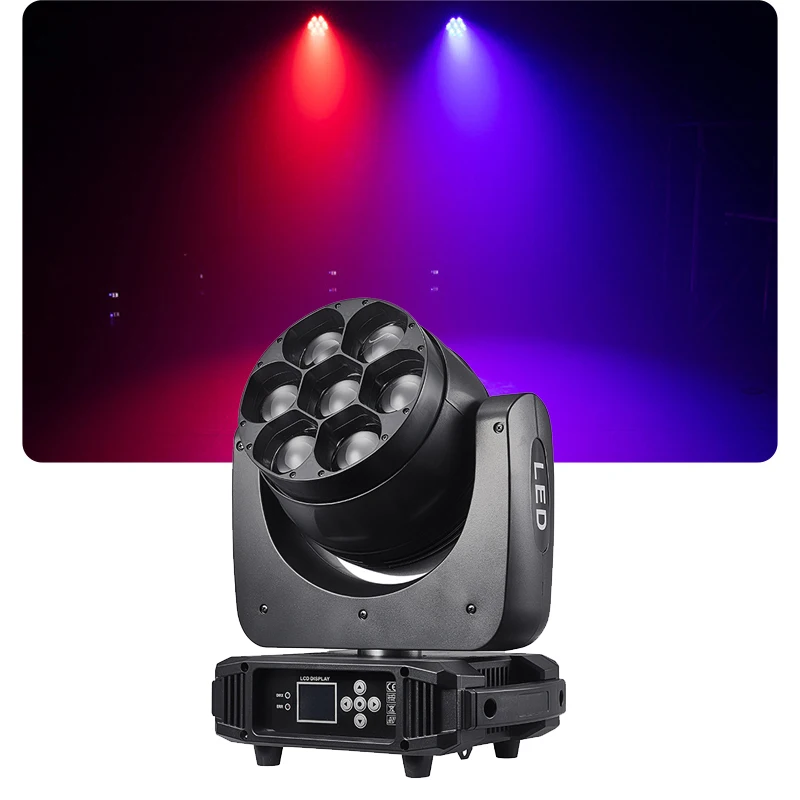 7X40W RGBW 4-in-1 Bee Eye Zoom Wash Moving Head Light 4.5°-45° Beam Angle DMX512 Stage Light For Wedding DJ KTV Disco Club Party
7X40W RGBW 4-in-1 Bee Eye Zoom Wash Moving Head Light 4.5°-45° Beam Angle DMX512 Stage Light For Wedding DJ KTV Disco Club Party