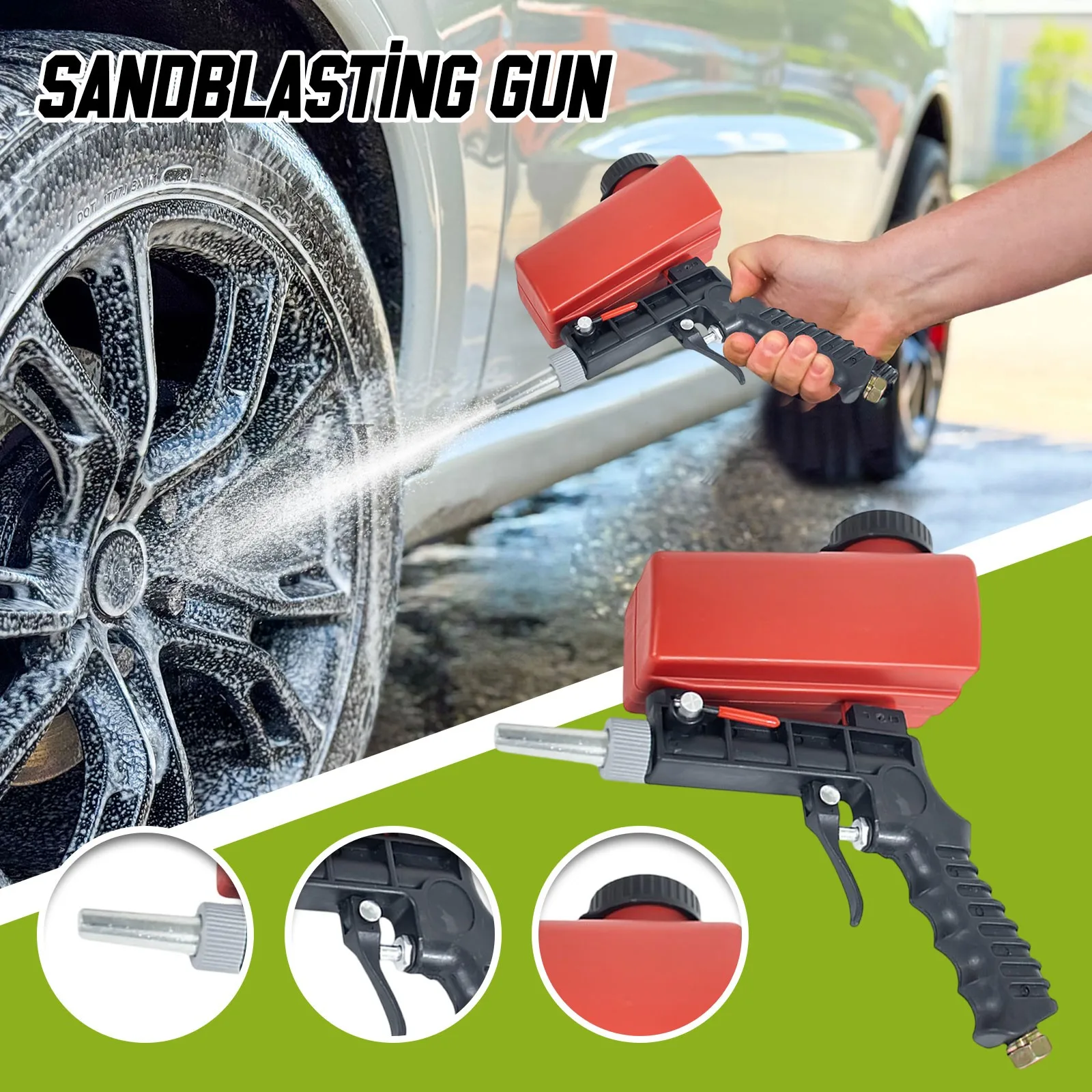 Pneumatic Sandblasting Gun Rust Removal Tool Air Powered Blaster for Metal Cleaning Restoration Industrial Surface Preparation
Pneumatic Sandblasting Gun Rust Removal Tool Air Powered Blaster for Metal Cleaning Restoration Industrial Surface Preparation