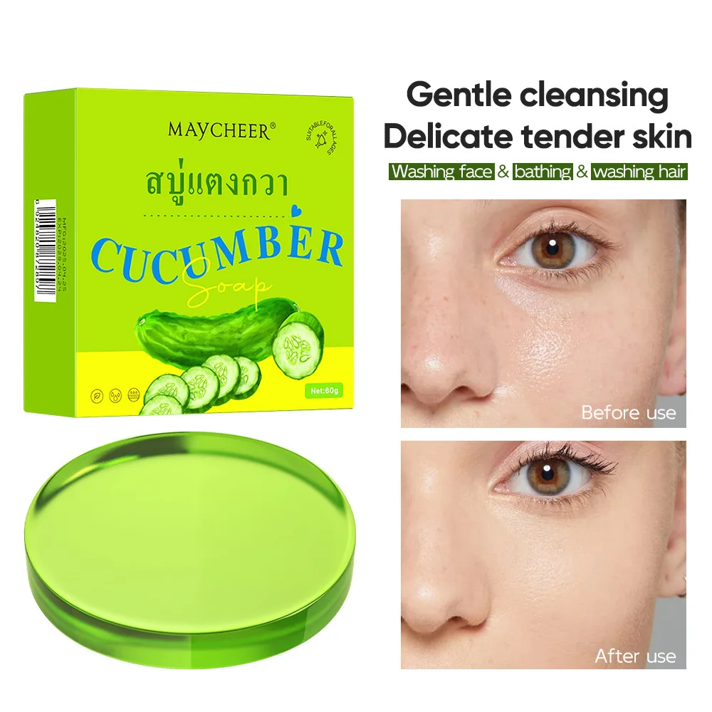 60g 2 Pcs Cucumber Soap Vitamin C Cucumber Soap Green Cleansing Soap Deep Cleansing Face Washing Product
60g 2 Pcs Cucumber Soap Vitamin C Cucumber Soap Green Cleansing Soap Deep Cleansing Face Washing Product