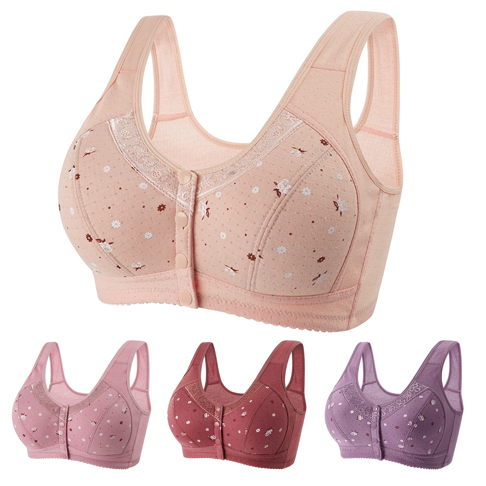 Front Button Bra Comfortable Wireless Bralette with Front Button Closure Padded Wide Straps Full Coverage for Women Girls
Front Button Bra Comfortable Wireless Bralette with Front Button Closure Padded Wide Straps Full Coverage for Women Girls