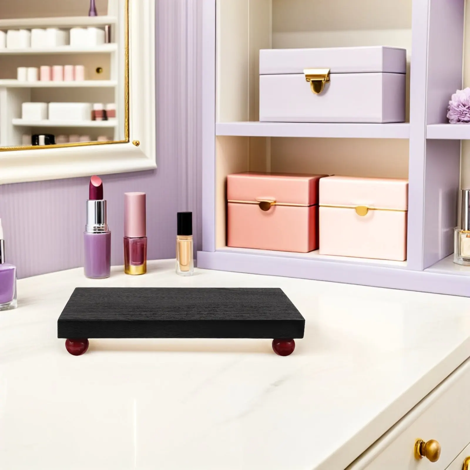 Solid Wood Rectangular Vanity Tray Perfume Display Organizer Decorative Tray for Dresser Bedroom Bathroom Makeup Storage
Solid Wood Rectangular Vanity Tray Perfume Display Organizer Decorative Tray for Dresser Bedroom Bathroom Makeup Storage