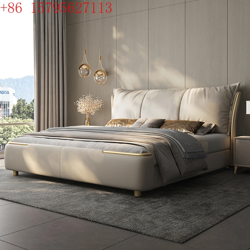 Backrest Frame Double Bed Leather Headboard Wood Modern Luxury Bedroom Double Bed Twin Adults Cama Matrimonial Home Furniture
Backrest Frame Double Bed Leather Headboard Wood Modern Luxury Bedroom Double Bed Twin Adults Cama Matrimonial Home Furniture