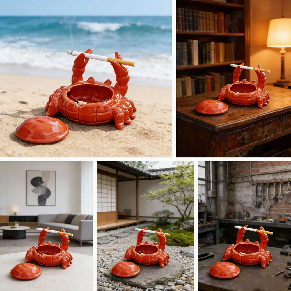 Charming Crab Ceramic Ashtray with Lid - Fly-Proof, Home and Office Decor Tea Pet, Unique Irregular Shape for Office, Home
Charming Crab Ceramic Ashtray with Lid - Fly-Proof, Home and Office Decor Tea Pet, Unique Irregular Shape for Office, Home