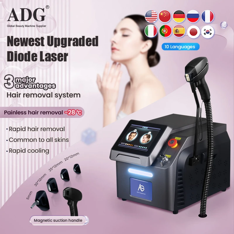 ADG 3 generations 1064 755 808nm Diode Laser Hair Removal Machine -28℃ cooling Permanent Epilator all skin type whole whole body
ADG 3 generations 1064 755 808nm Diode Laser Hair Removal Machine -28℃ cooling Permanent Epilator all skin type whole whole body