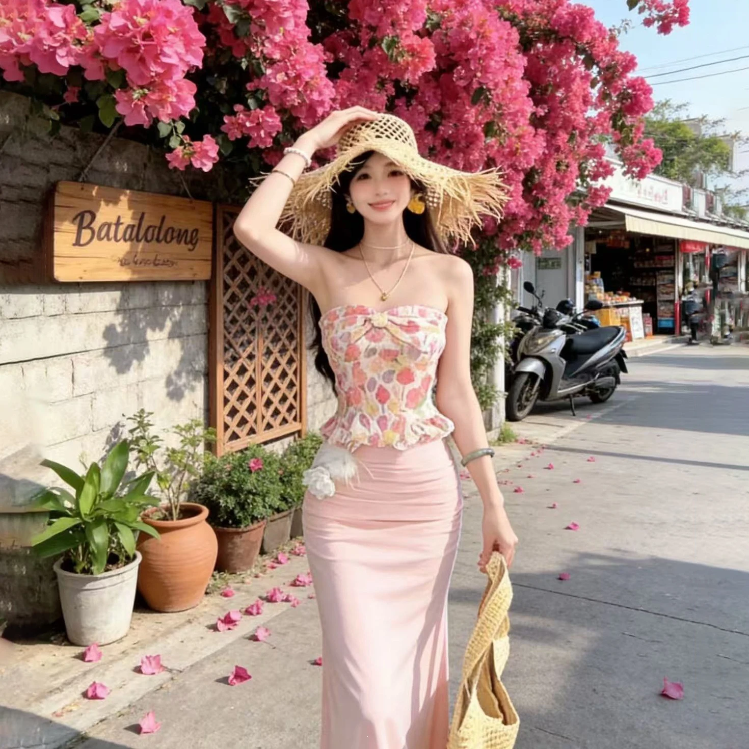 Women's Island Vacation Style Two Piece Set Summer Beautiful Matching Beach Sand Beach Tube Top Mesh Long Skirt Elegant Fashion
Women's Island Vacation Style Two Piece Set Summer Beautiful Matching Beach Sand Beach Tube Top Mesh Long Skirt Elegant Fashion