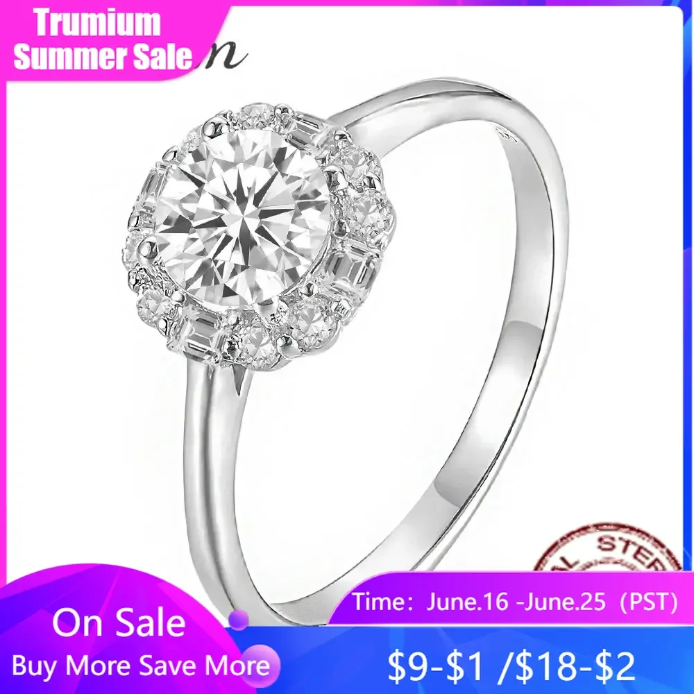 Trumium Real 925 Sterling Silver Top Quality Elegant Round Sparkling 5A Zircon Finger Ring For Women Wedding Engagement Jewelry
Trumium Real 925 Sterling Silver Top Quality Elegant Round Sparkling 5A Zircon Finger Ring For Women Wedding Engagement Jewelry