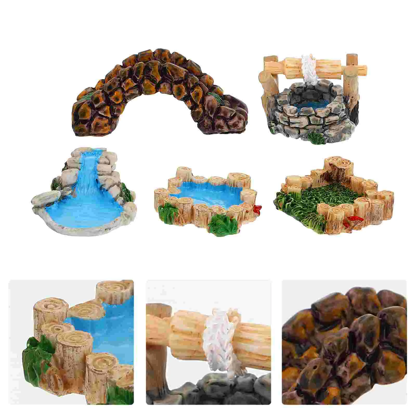 5 Pcs Resin Ornaments Grass Craft Retro Landscape Terrarium Decor Miniature Bridge Accessories Garden
5 Pcs Resin Ornaments Grass Craft Retro Landscape Terrarium Decor Miniature Bridge Accessories Garden