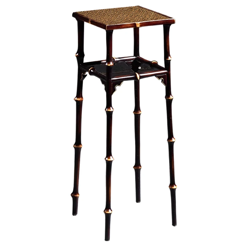 New Chinese-style flower stand, pure natural shelf replica, listening to the piano map, high-footed Zen flower table 
New Chinese-style flower stand, pure natural shelf replica, listening to the piano map, high-footed Zen flower table
