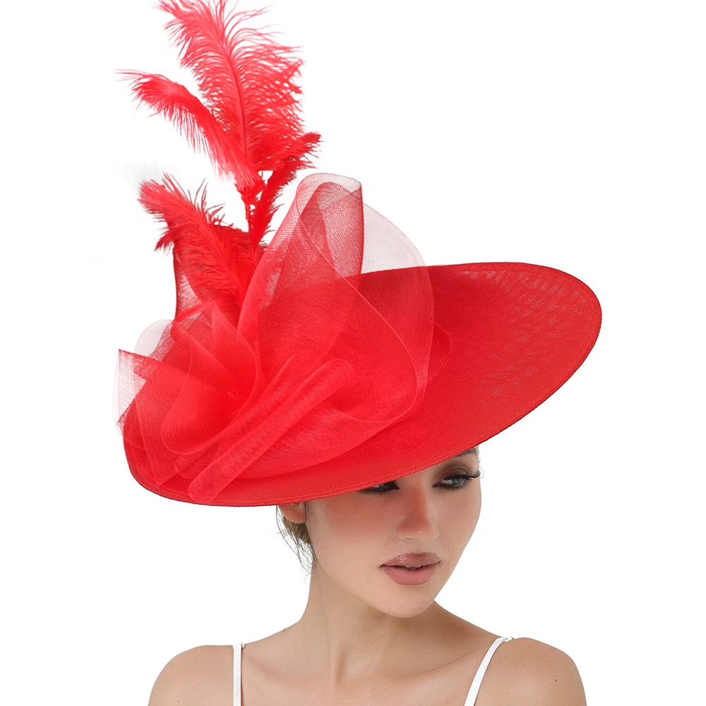 Generous Women's Large Derby Hat Millinery Fascinators Fashion Fedora Ladies Headwear with Elegant bride Feather Headband
Generous Women's Large Derby Hat Millinery Fascinators Fashion Fedora Ladies Headwear with Elegant bride Feather Headband