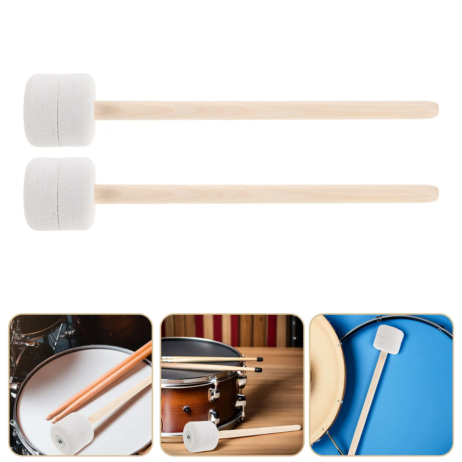 4Pcs Professional Felt Head Drum Mallets for Bass Drum Timpani Concert Band Orchestra Practice Maple Wooden Handle 12.6 Inch
4Pcs Professional Felt Head Drum Mallets for Bass Drum Timpani Concert Band Orchestra Practice Maple Wooden Handle 12.6 Inch