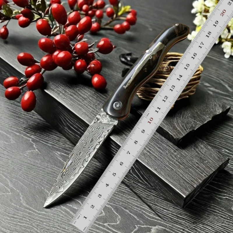 New Outdoor camping folding knife Damascus steel Blade blackwoo handle Survival Tactical Hunting Utilitykeychain Knives CED Tool
New Outdoor camping folding knife Damascus steel Blade blackwoo handle Survival Tactical Hunting Utilitykeychain Knives CED Tool