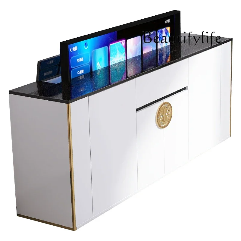 White smart lift TV cabinet, living room partition designer style, fashionable new high-end home
White smart lift TV cabinet, living room partition designer style, fashionable new high-end home