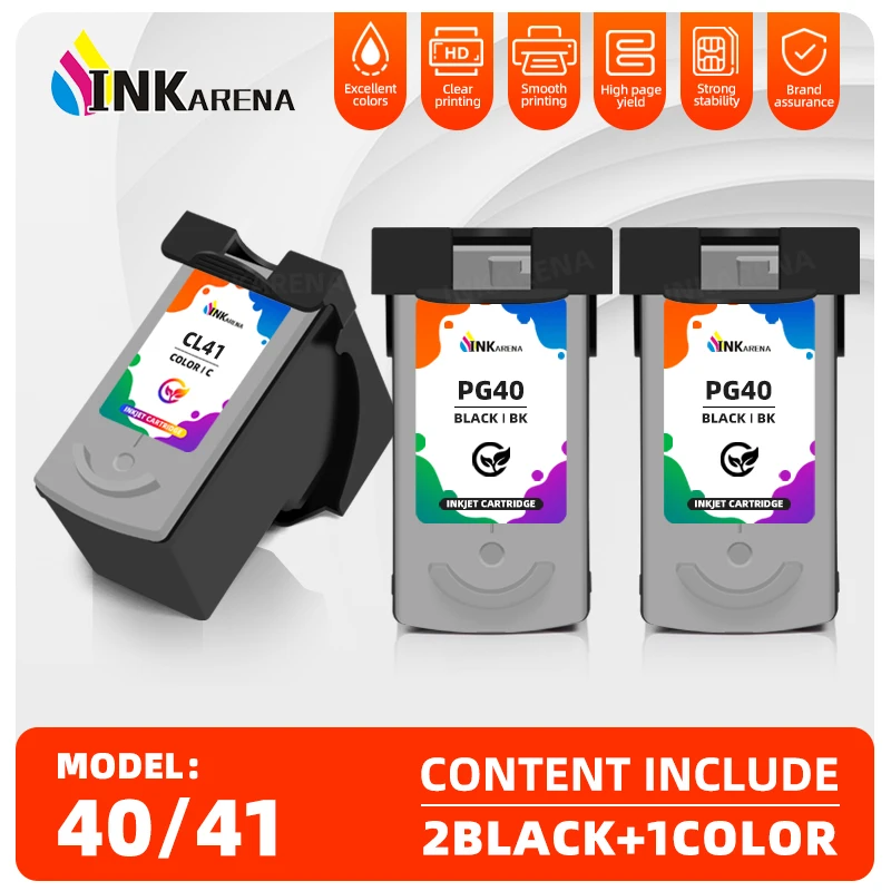 Inkarena PG-40 CL-41 PG40 CL41 Ink Cartridge For Canon Pixma MP140 MP150 MP160 MP180 MP190 MP210 MP220 MP450 MP470 Printer
Inkarena PG-40 CL-41 PG40 CL41 Ink Cartridge For Canon Pixma MP140 MP150 MP160 MP180 MP190 MP210 MP220 MP450 MP470 Printer
