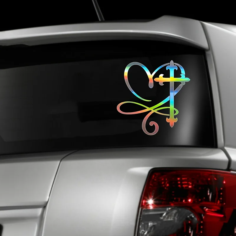 2D Flat Heart-Shaped Cross Vinyl Sticker, Self-Adhesive Decal for Cars, Motorcycles, Trucks, Phones, Laptops, Water Bottles
2D Flat Heart-Shaped Cross Vinyl Sticker, Self-Adhesive Decal for Cars, Motorcycles, Trucks, Phones, Laptops, Water Bottles