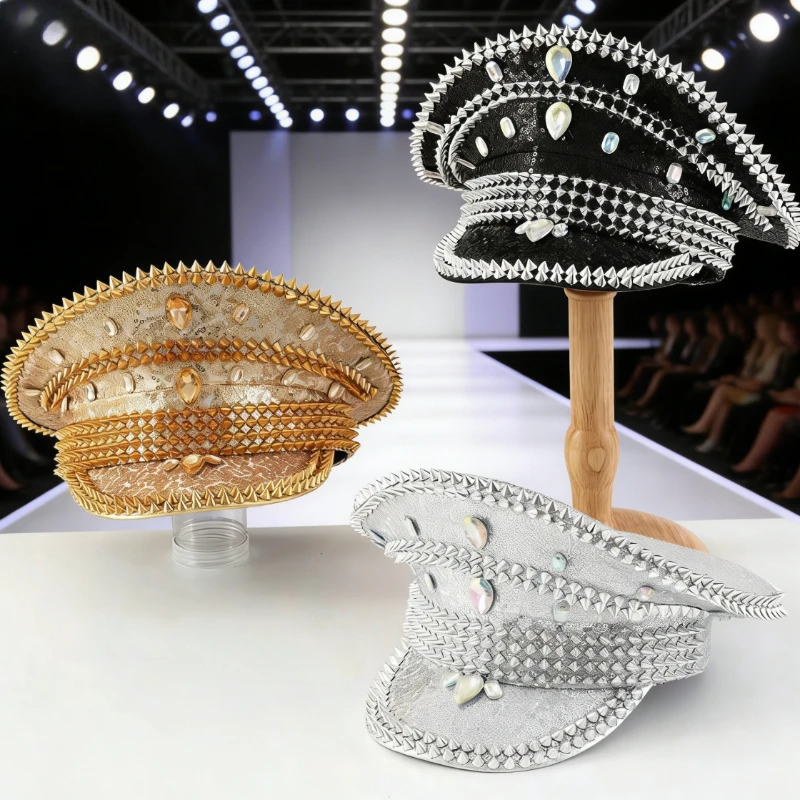 Carnival Shiny Decor Stage Hat - Unisex Rivet & Teardrop Rhinestone Cap, Special Party Performance Hat
Carnival Shiny Decor Stage Hat - Unisex Rivet & Teardrop Rhinestone Cap, Special Party Performance Hat