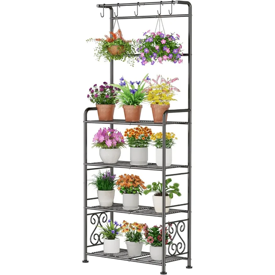 Подставка для растений в помещении и на открытом воздухе, сверхмощная металлическая 6-8,4 высокая 4-уровневая полка для нескольких растений, цветов, нержавеющая черная полка для хранения
Подставка для растений в помещении и на открытом воздухе, сверхмощная металлическая 6-8,4 высокая 4-уровневая полка для нескольких растений, цветов, нержавеющая черная полка для хранения